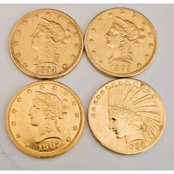 4pcs Of USA Ten Dollar Gold...