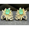 Natural  Emeralds & Diamonds Earrings